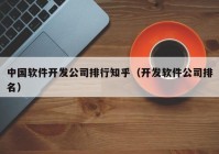 中国软件开发公司排行知乎（开发软件公司排名）