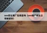 seo优化推广在线咨询（seo推广优化公司哪家好）